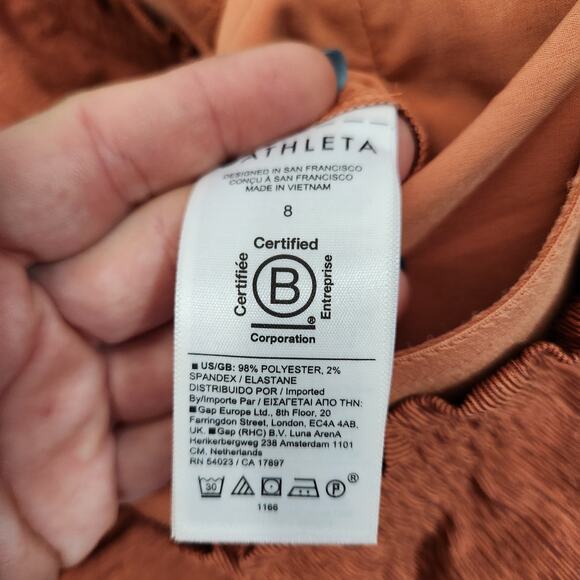 ATHLETA Echo Shorts‎ 8 Brown Athlesure Athletic Activewear Running Beach Gym - Picture 5 of 8